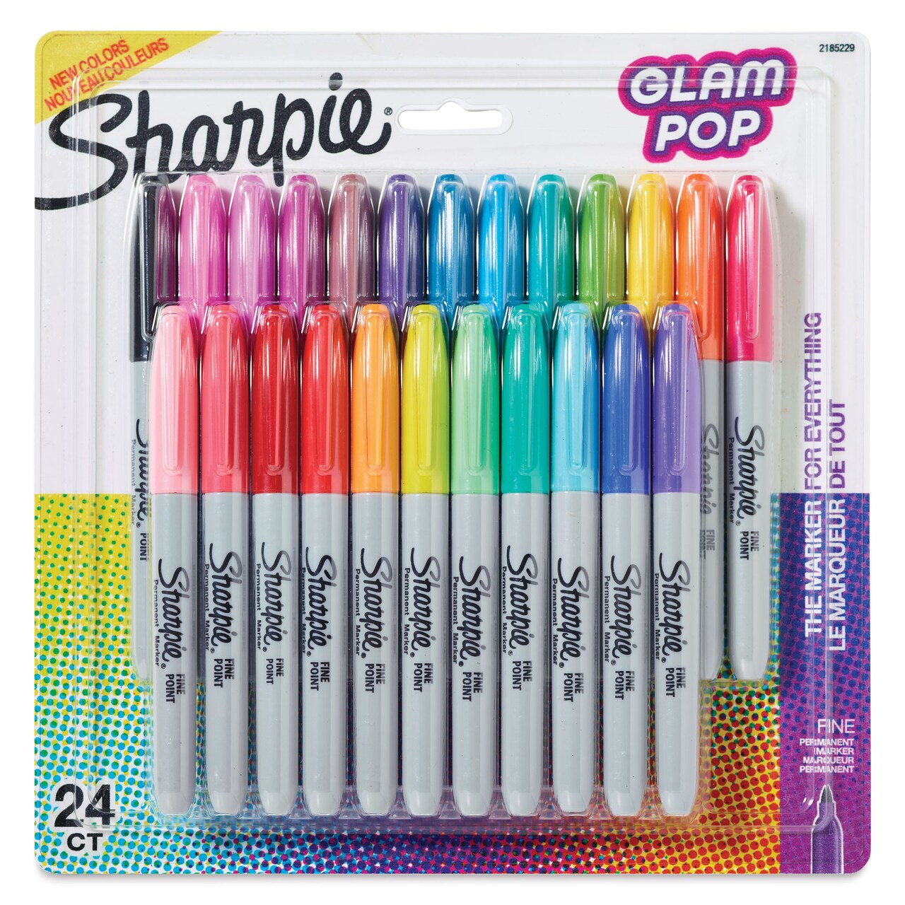 Sharpie Fine Point Permanent Markers - Set of 24, Glam Pop Colors